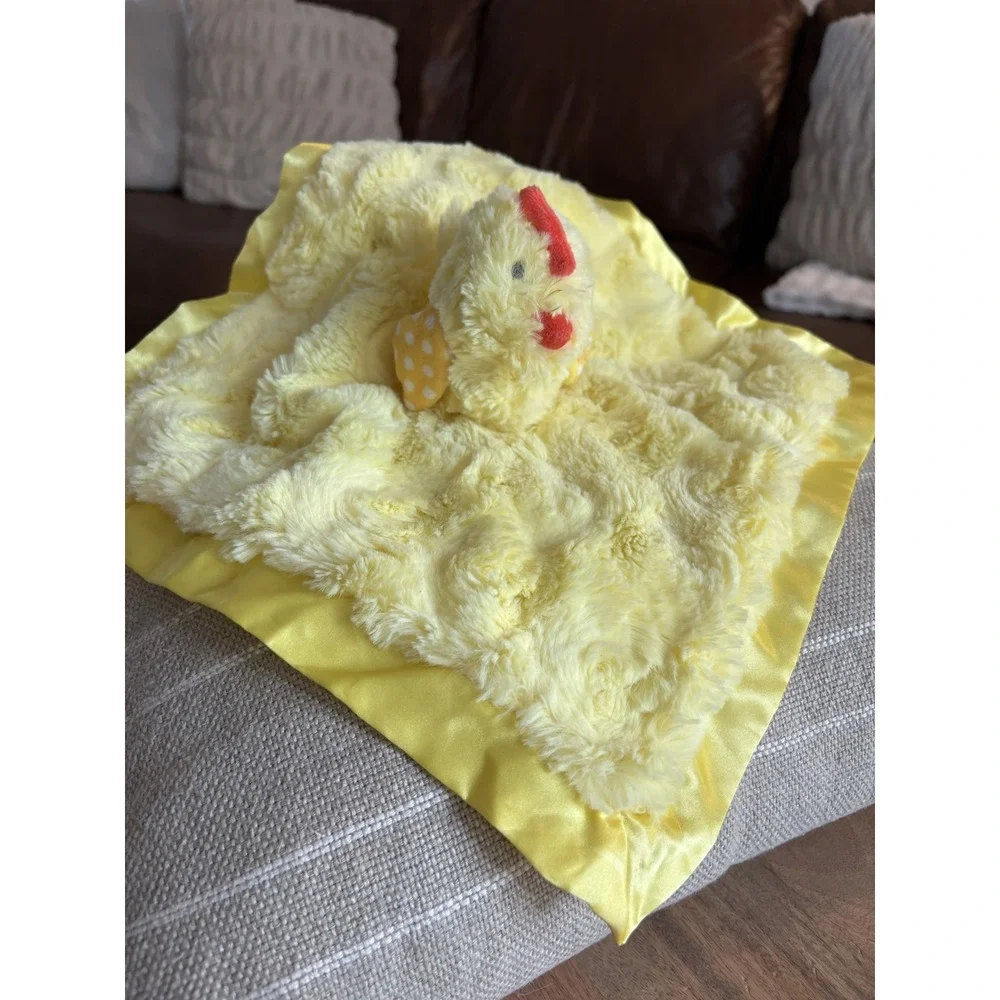 Cloud Island Yellow Chick Baby Security Blanket Plush Lovey Satin Trim SWBP21014